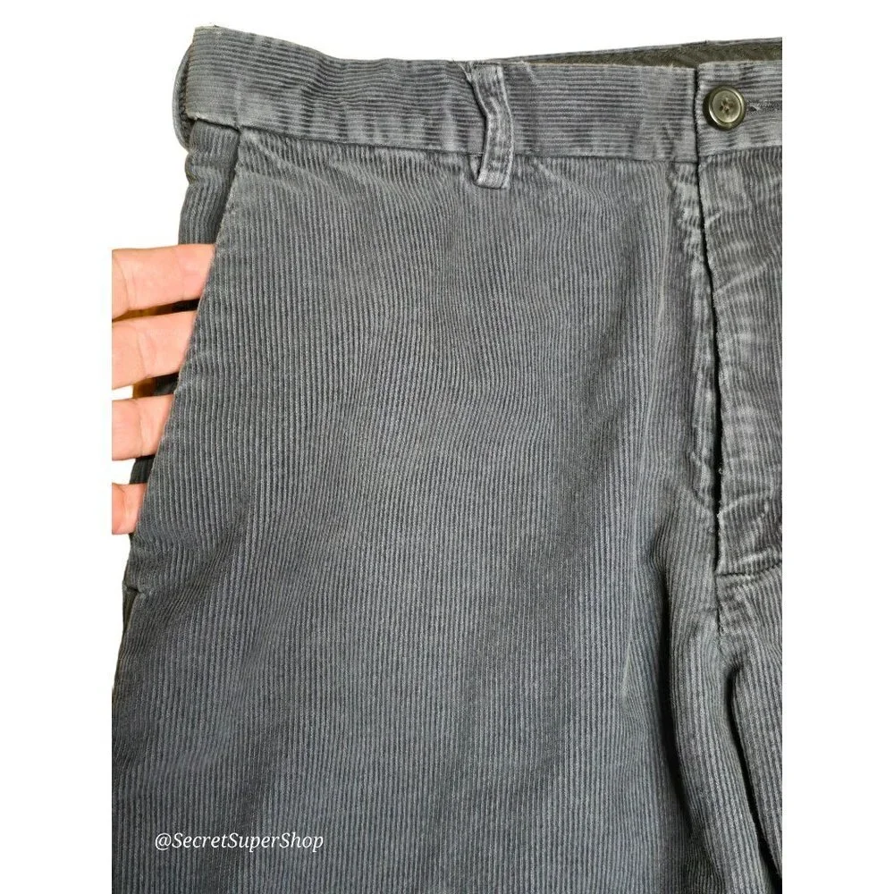 Vintage Haggar Mens Pants 34"x32" Blue/Gray Corduroy Straight Leg Flat Front - Picture 5 of 7